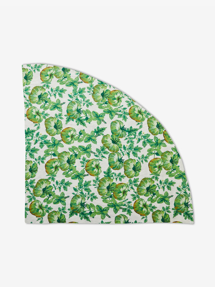 Heirloom Green Linen Tablecloth Round