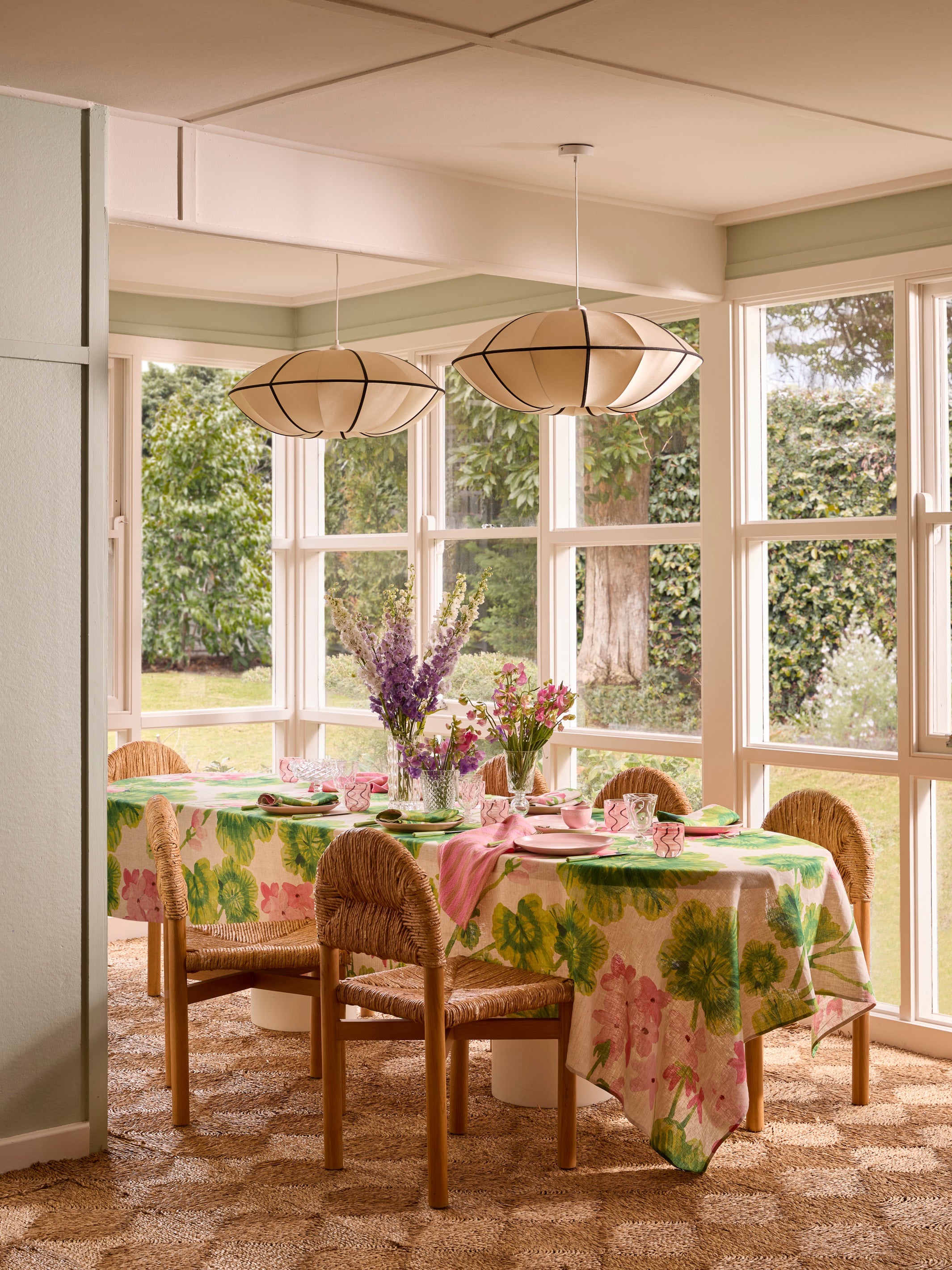 Geranium Multi Linen Tablecloth