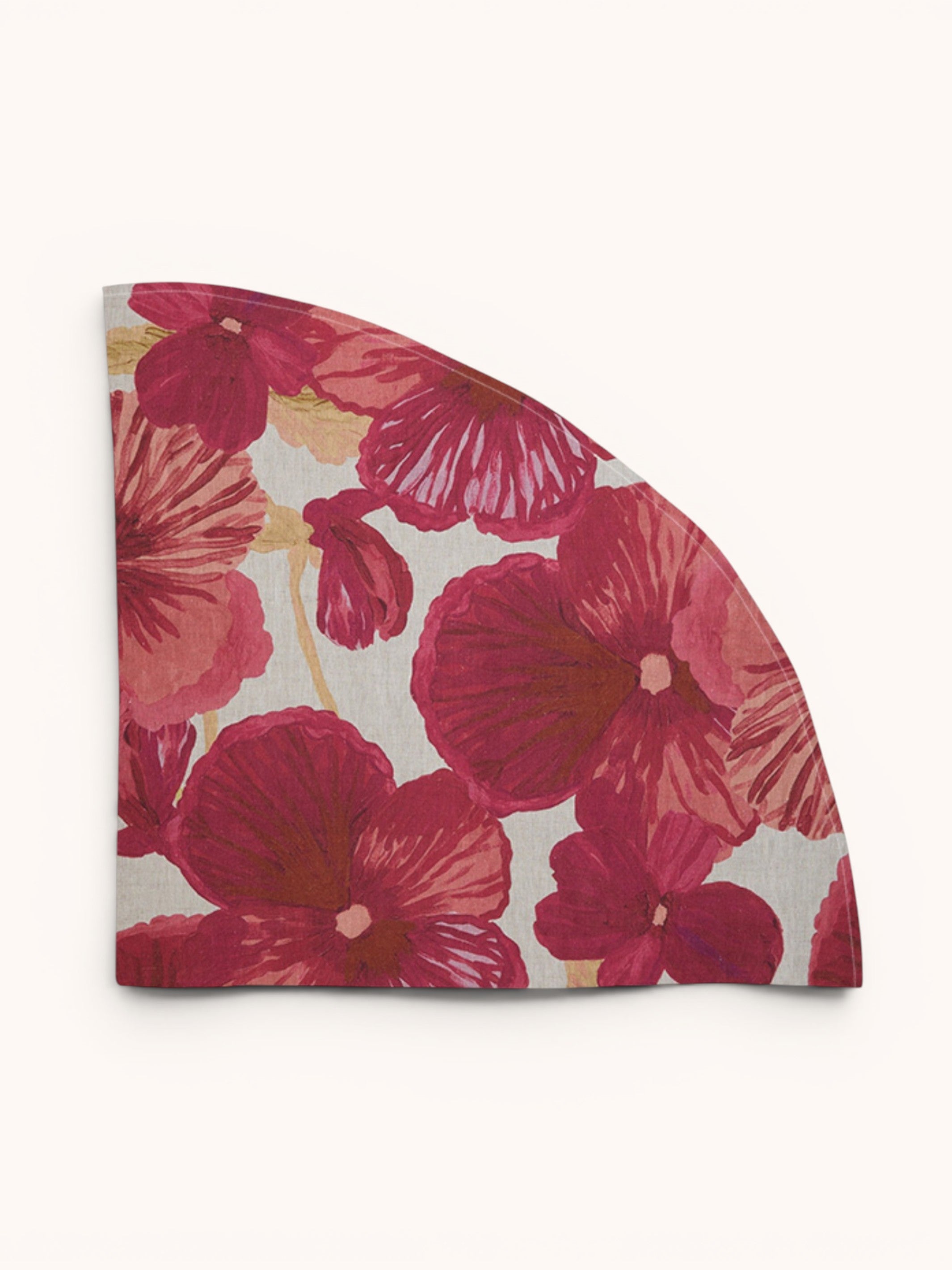 Wild Pansy Pink Linen Tablecloth Round