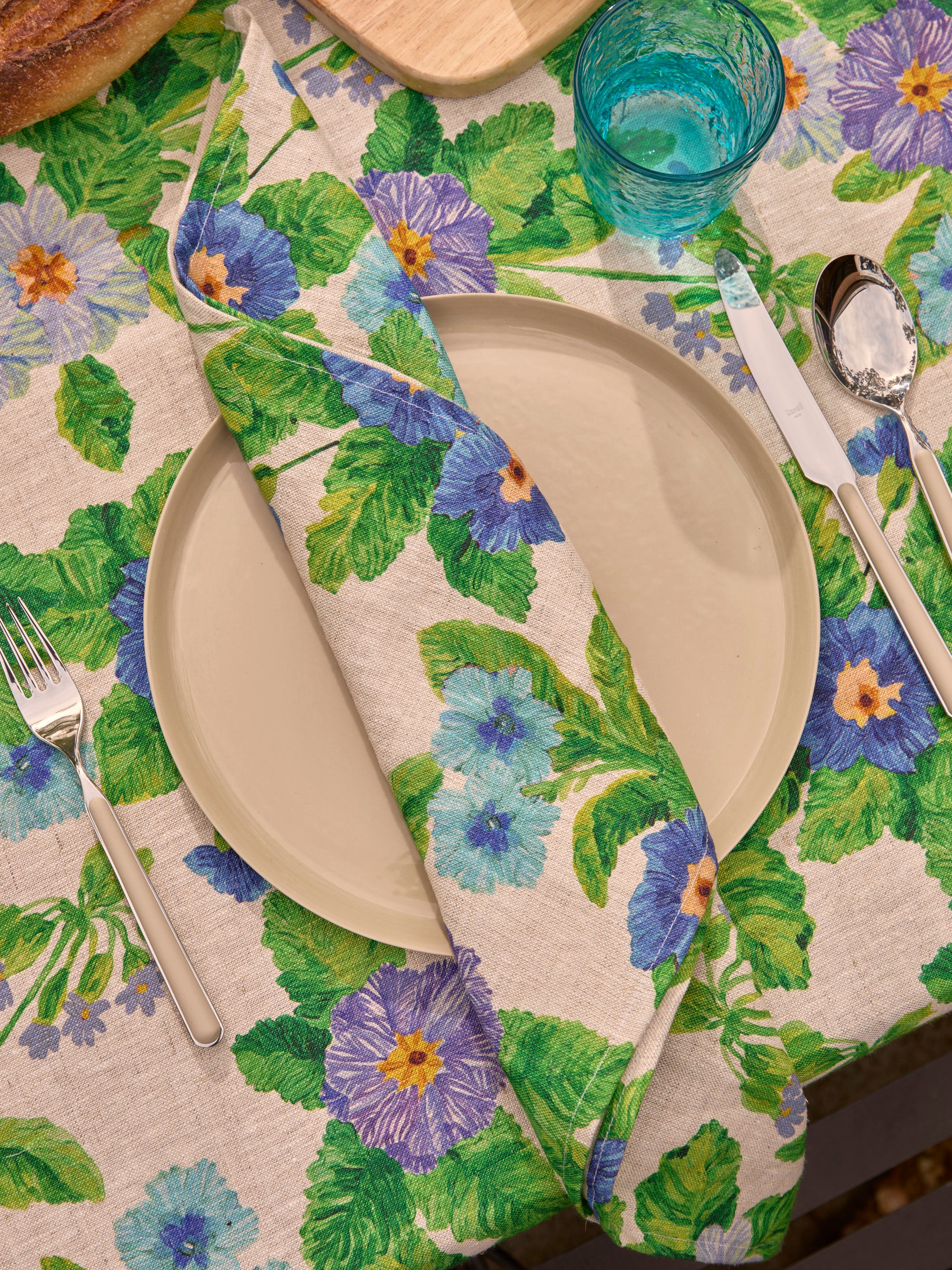 Summer Patch Blue Linen Napkins