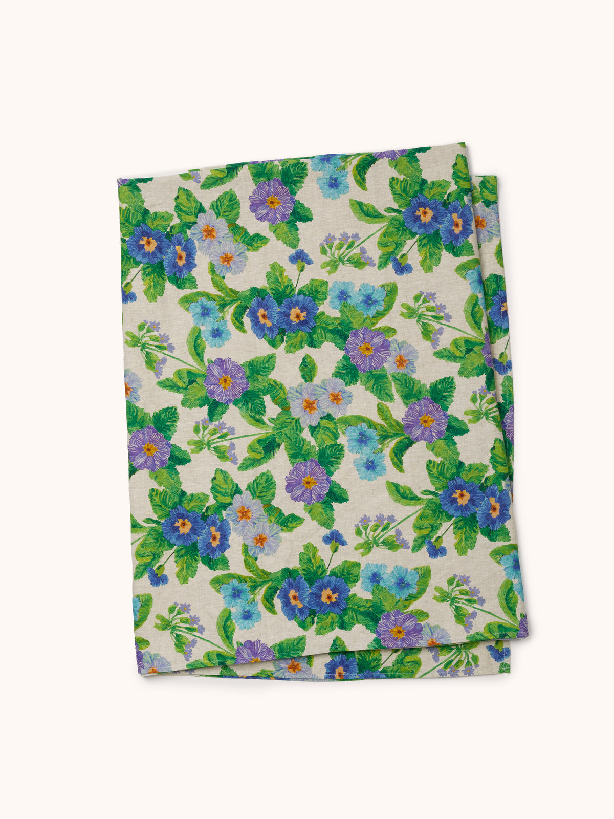 Summer Patch Blue Linen Tablecloth