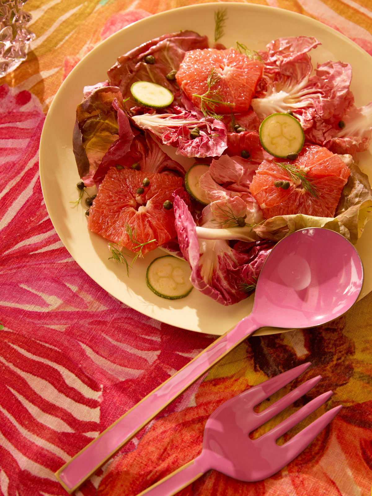 Berry Enamel Salad Severs