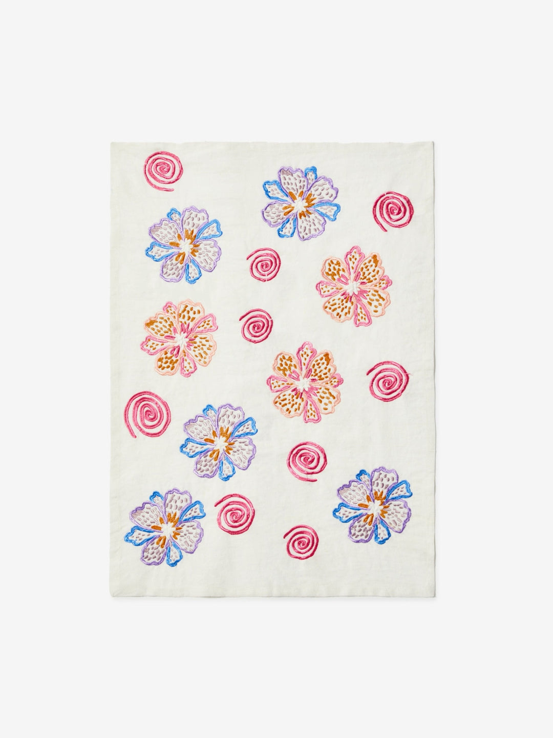 Candy Multi Embroidered Tea Towel
