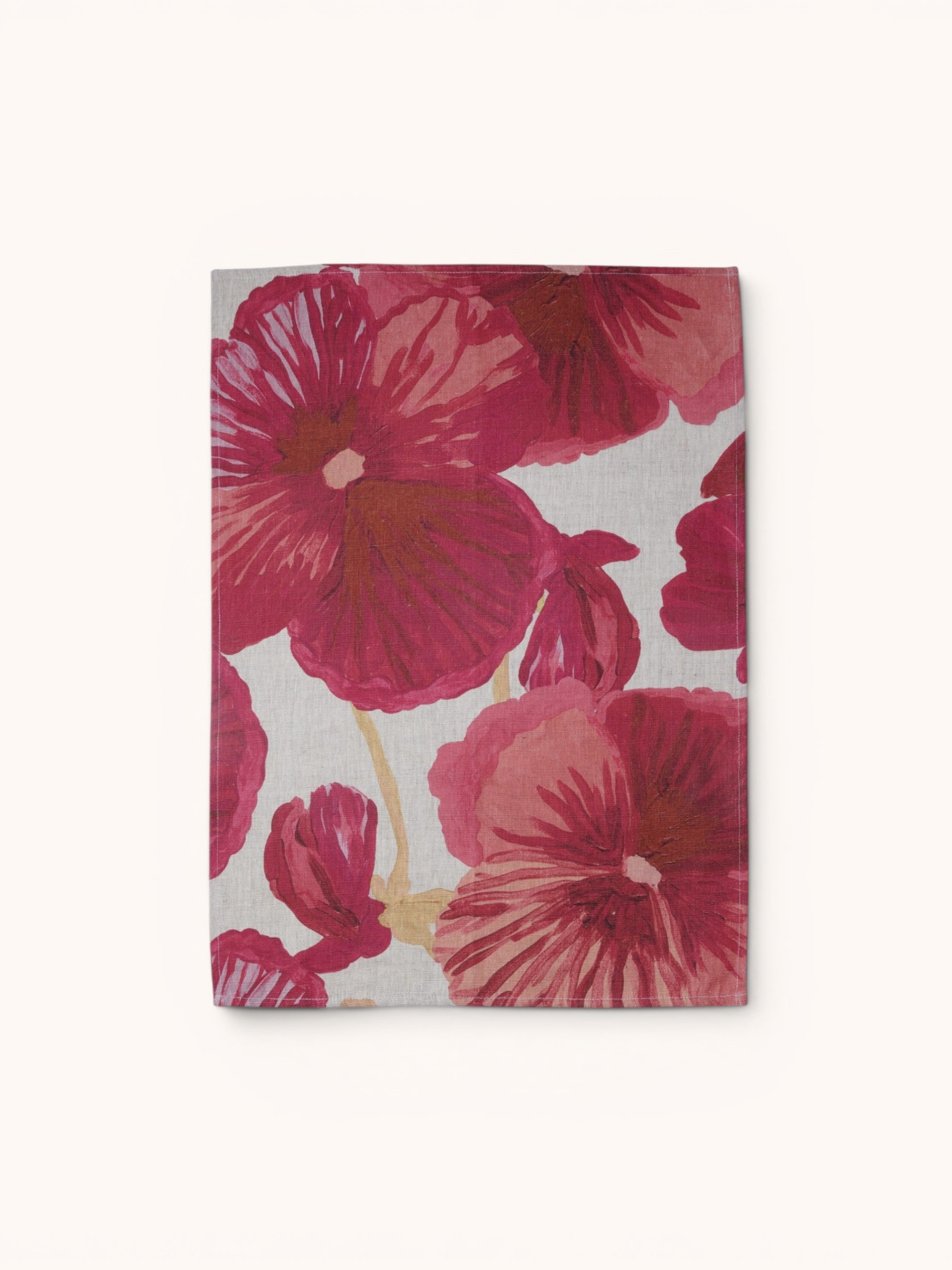 Wild Pansy Pink Tea Towel