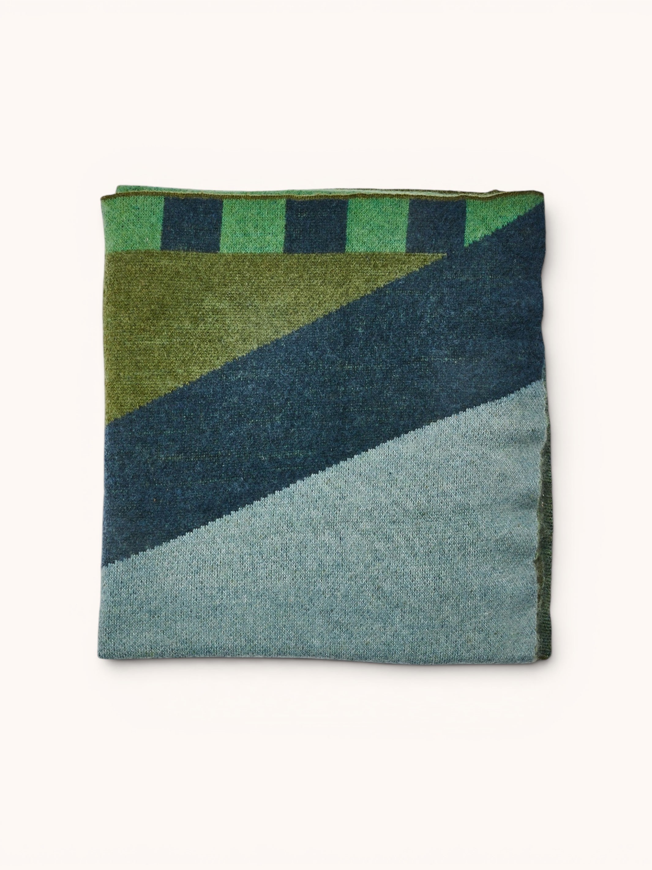 Geometric Green Mohair Throw