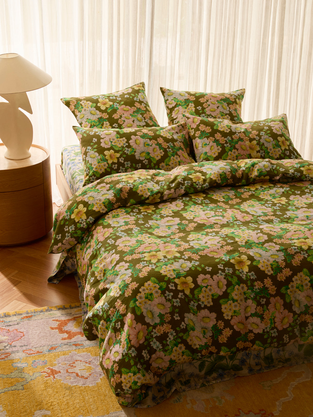 Buttercup Olive Linen European Pillowcases