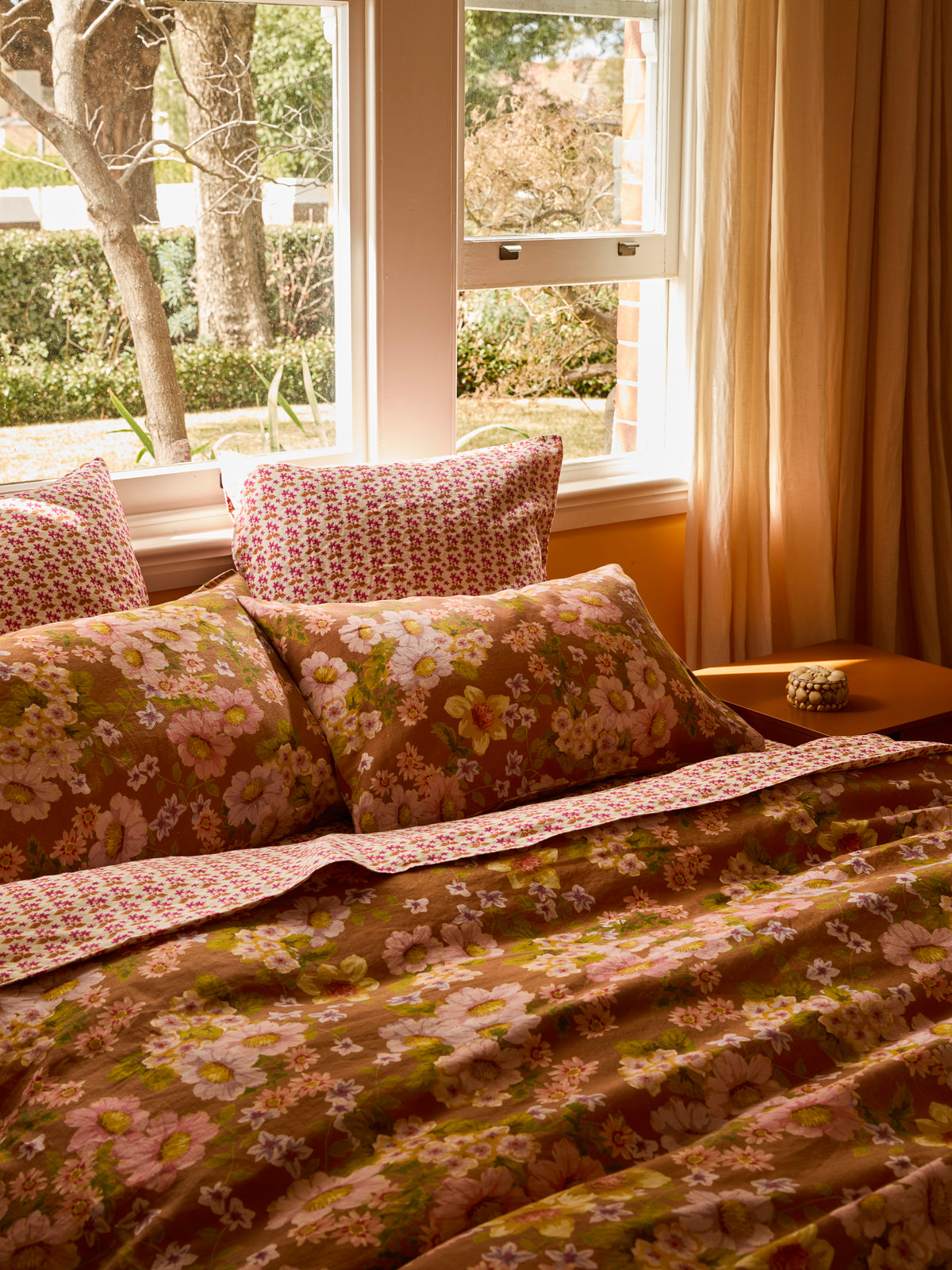 Petit Madeline Pink Linen European Pillowcases