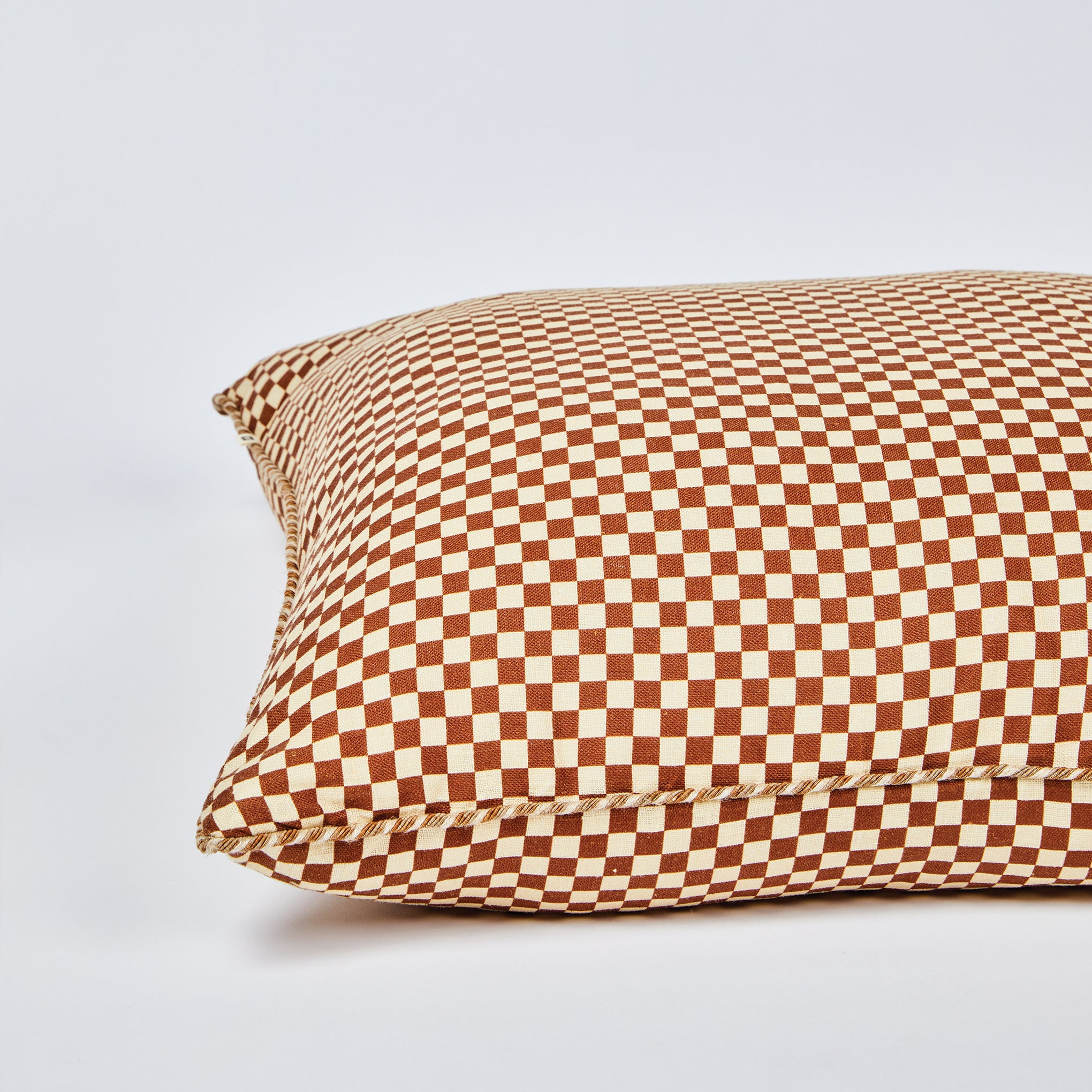 Tiny Checkers Cocoa 60cm Cushion