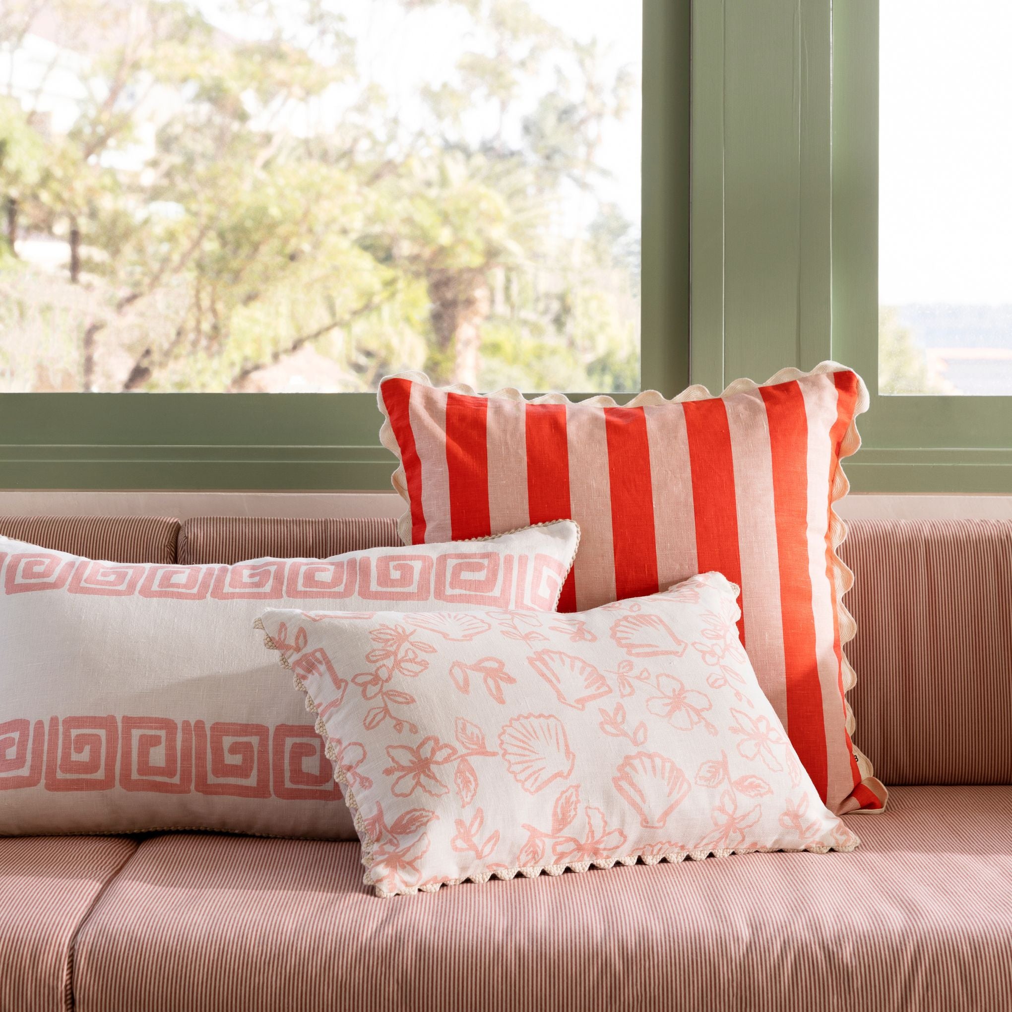 Stripe Red Pink 60cm Cushion