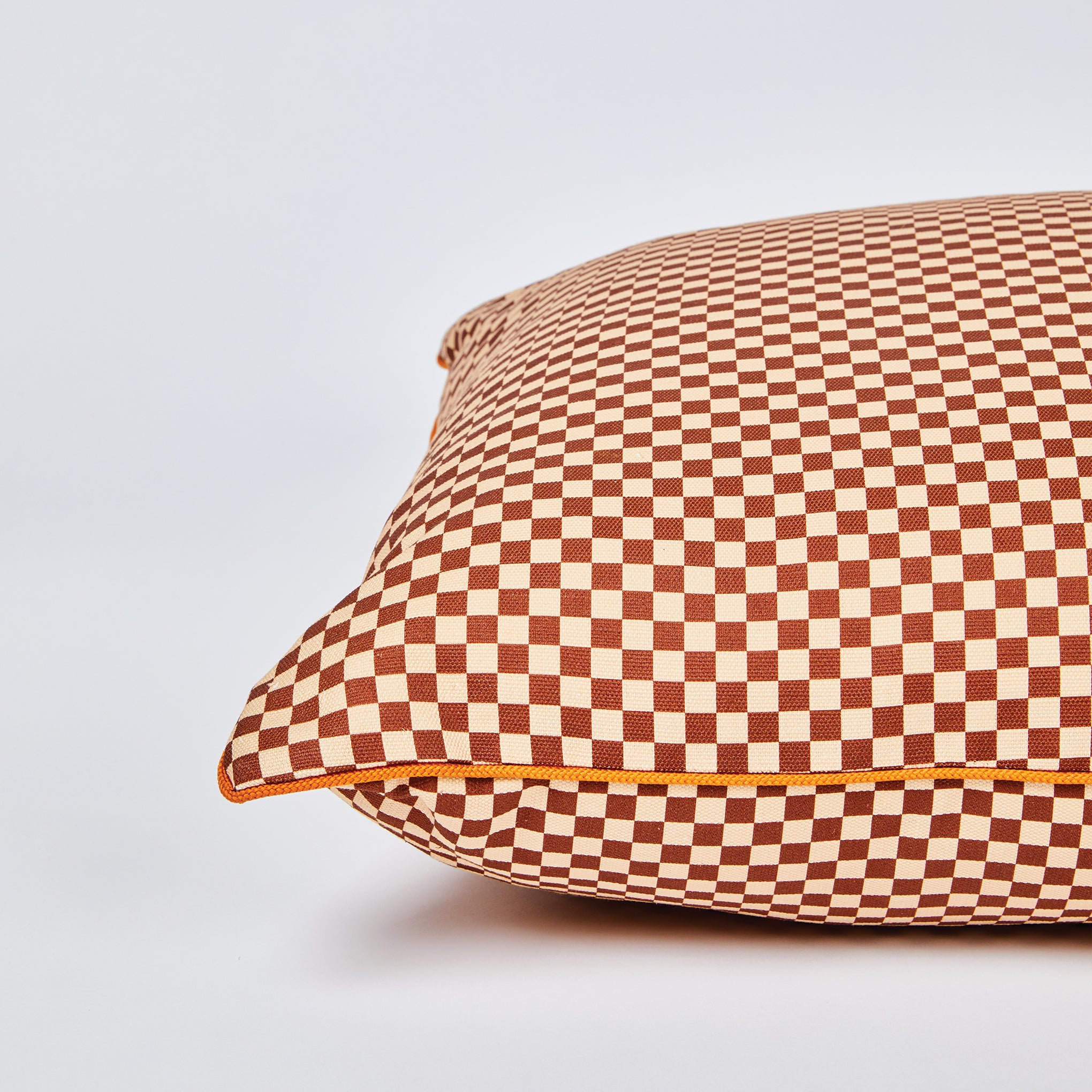 Tiny Checkers Cocoa 60cm Outdoor Cushion