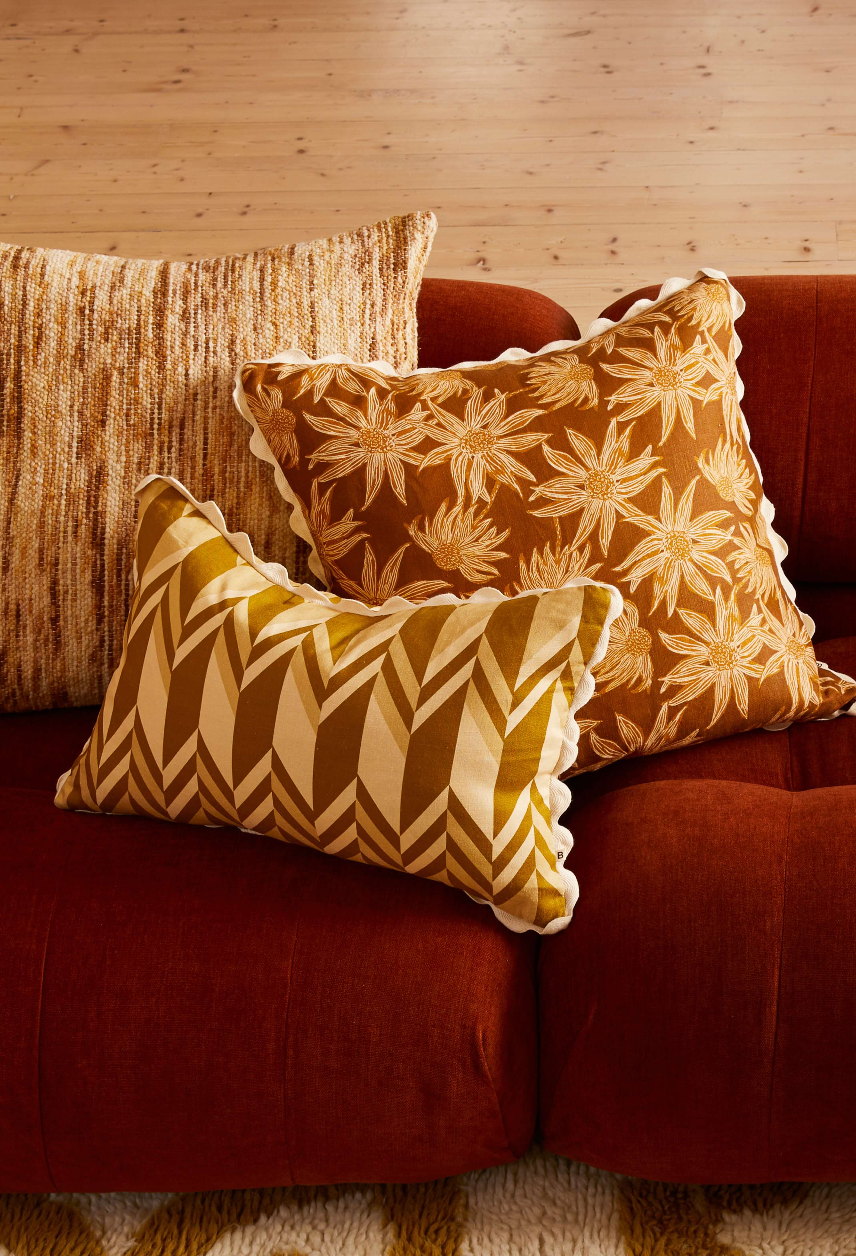 Cushions on a couch 