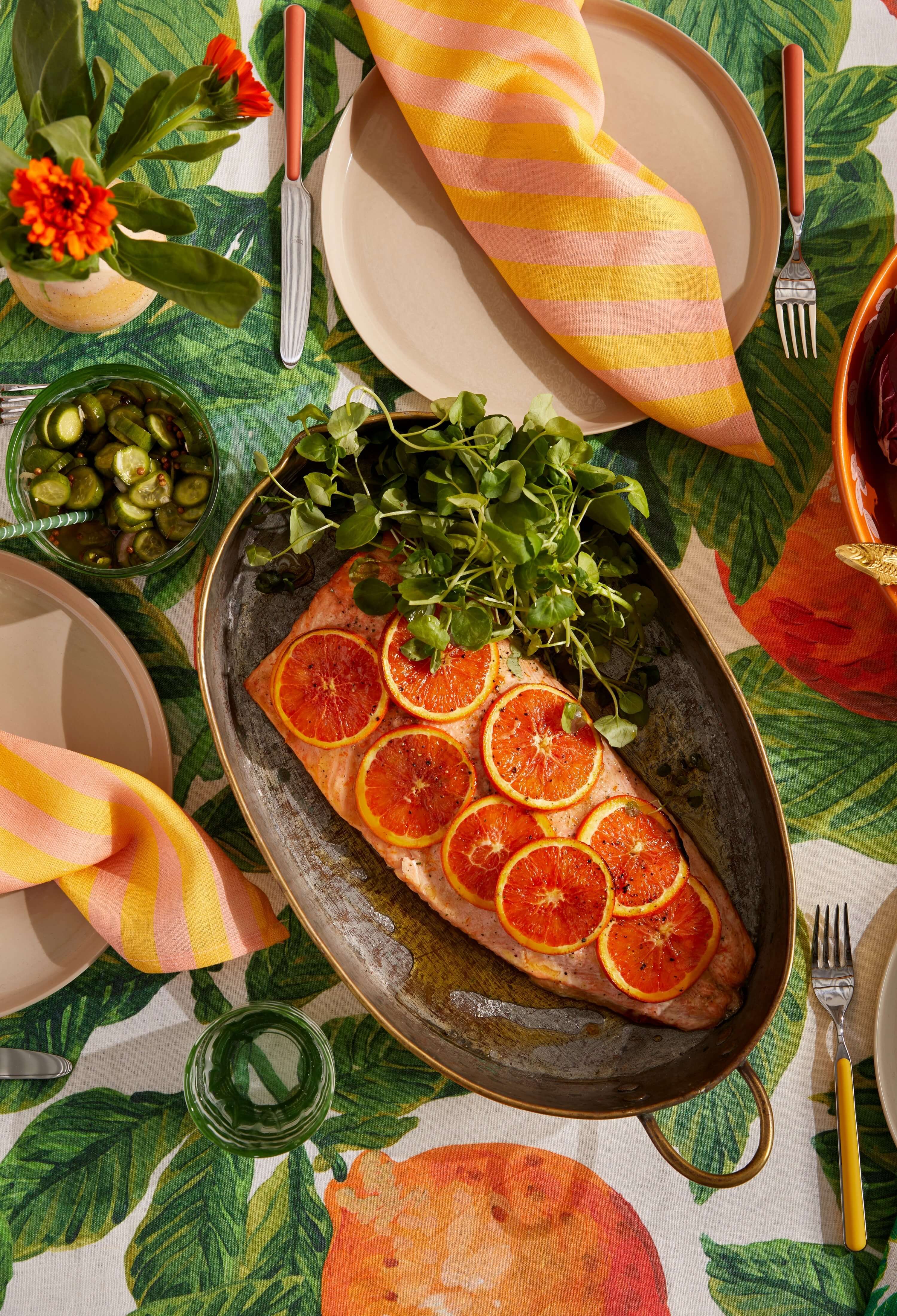 Baked Salmon with Orange, Bay Salt and Honey Recipe