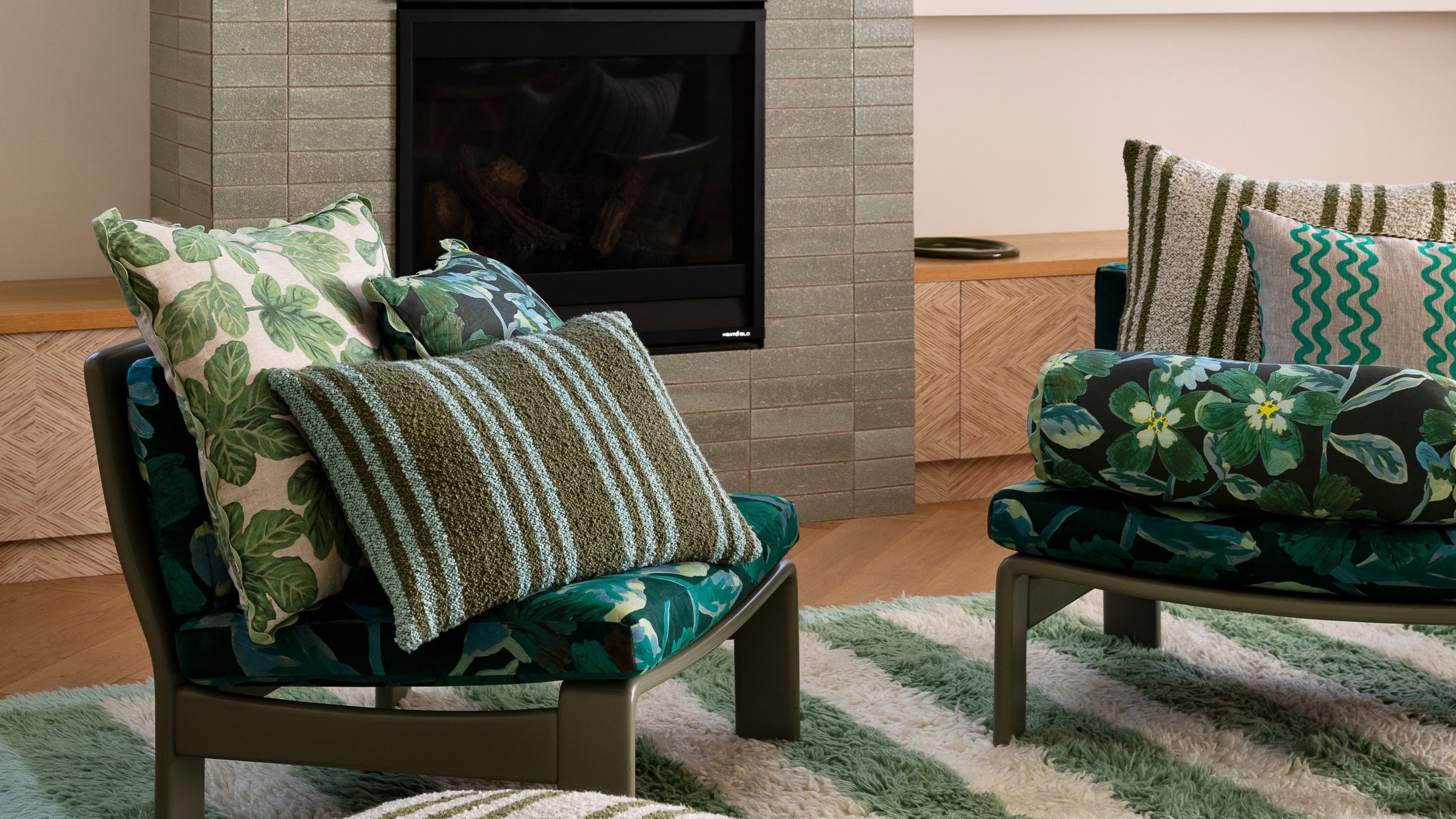 Cosmos Green Cushions