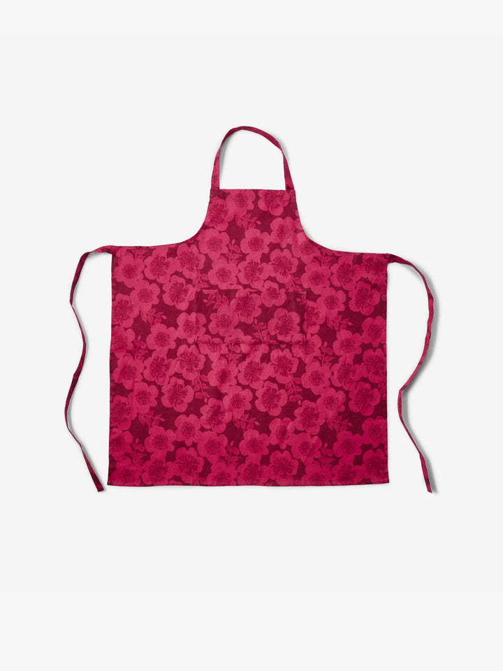 Jardin Cerise Linen Apron