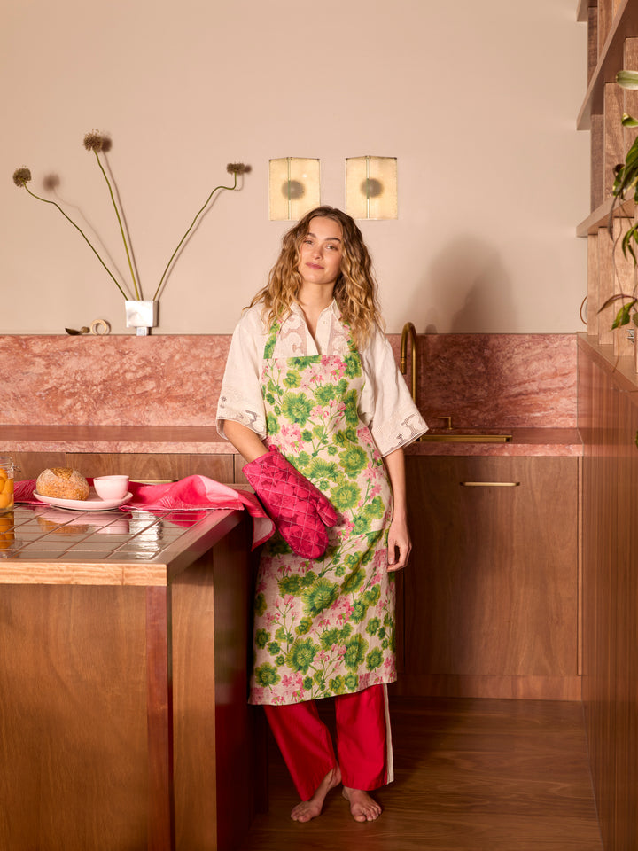 Geranium Multi Linen Apron