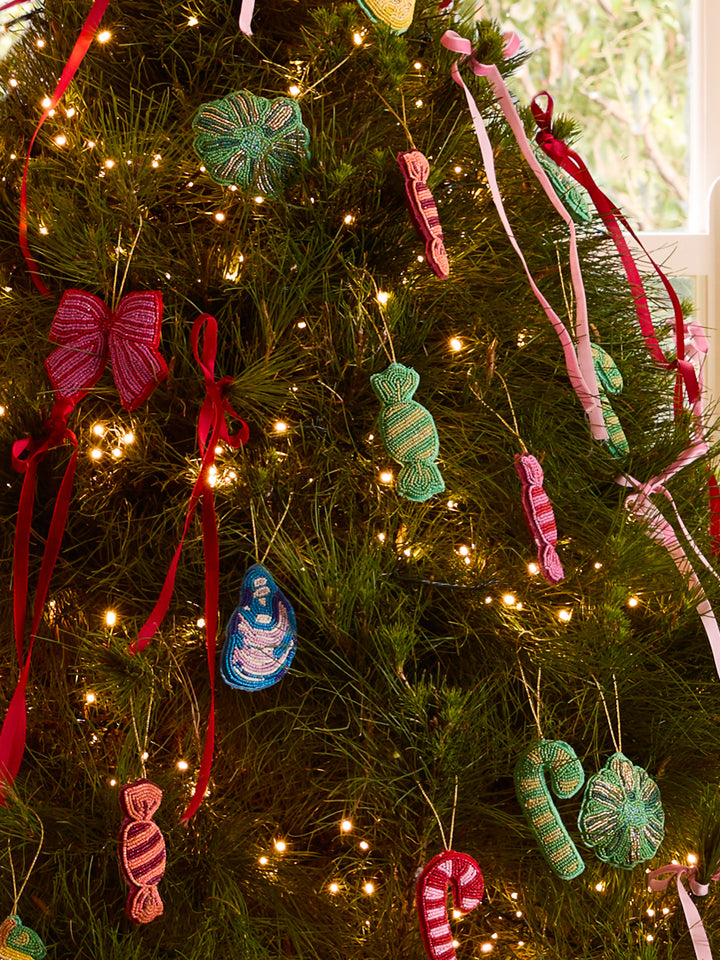 Bon Bon Green Beaded Christmas Decoration
