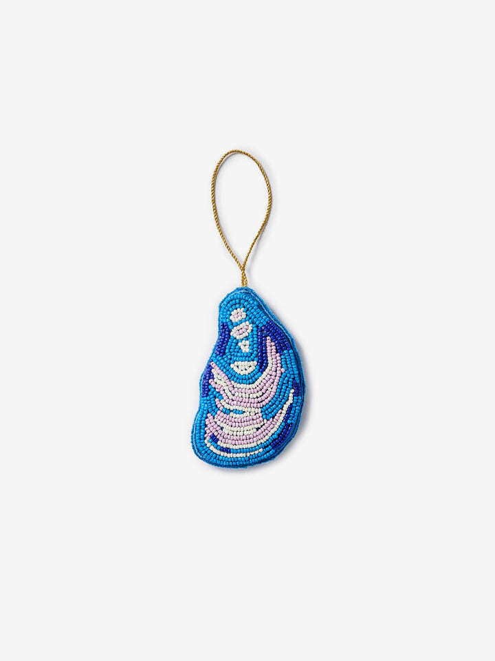 Mussel Blue Beaded Christmas Decoration