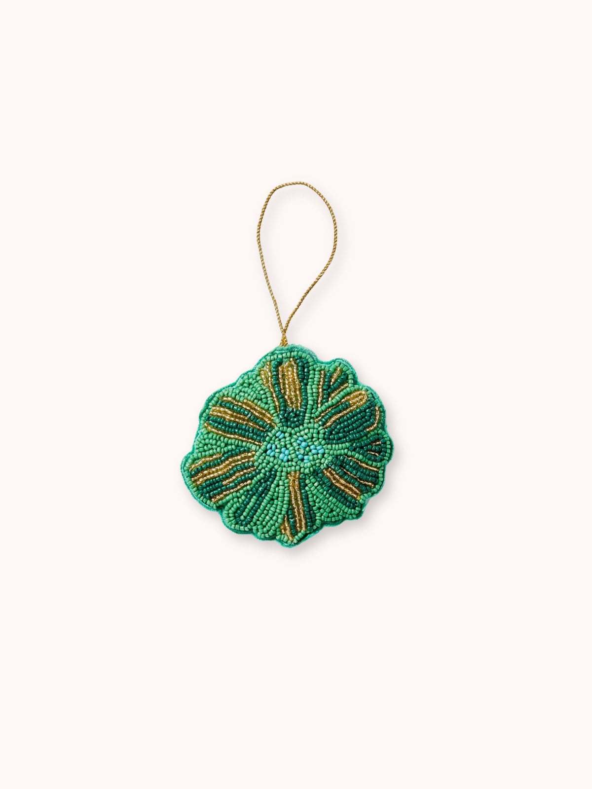 Flower Green Beaded Christmas Decoration