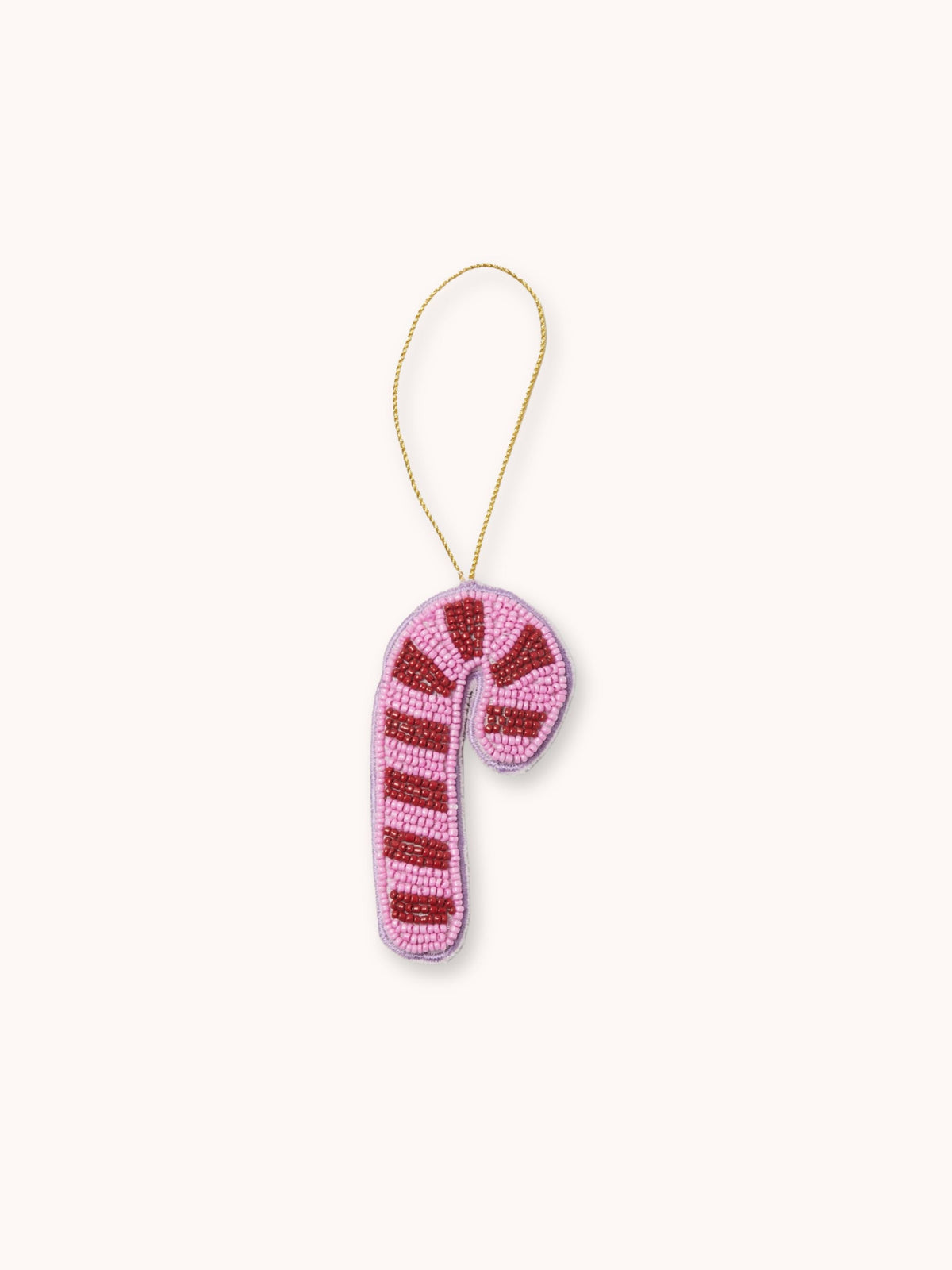 Candy Cane Pink Beaded Christmas Decoration