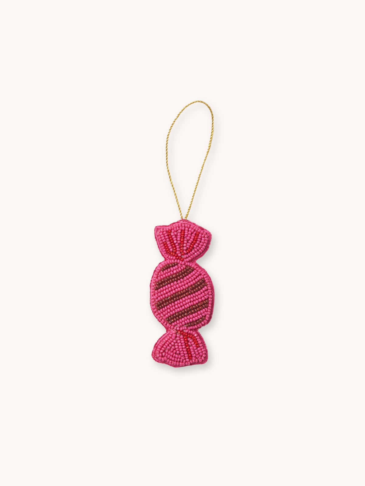 Bon Bon Bright Pink Beaded Christmas Decoration