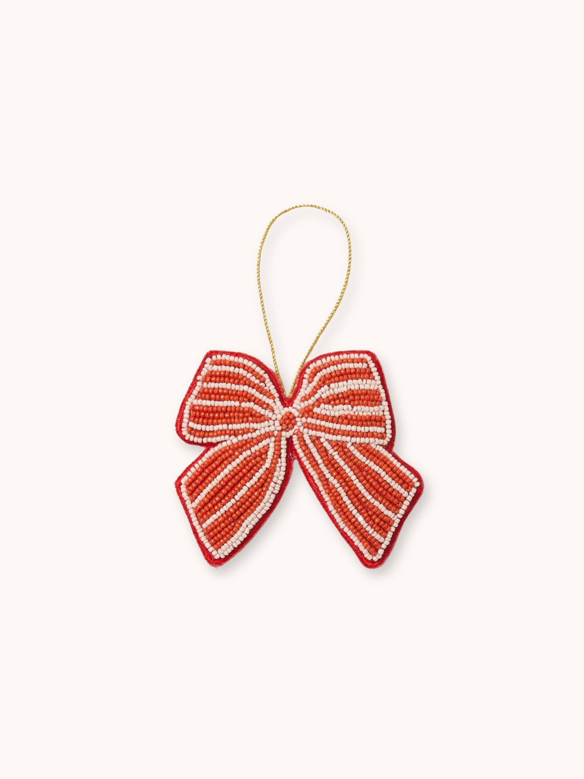 Bow Red Beaded Christmas Decoration
