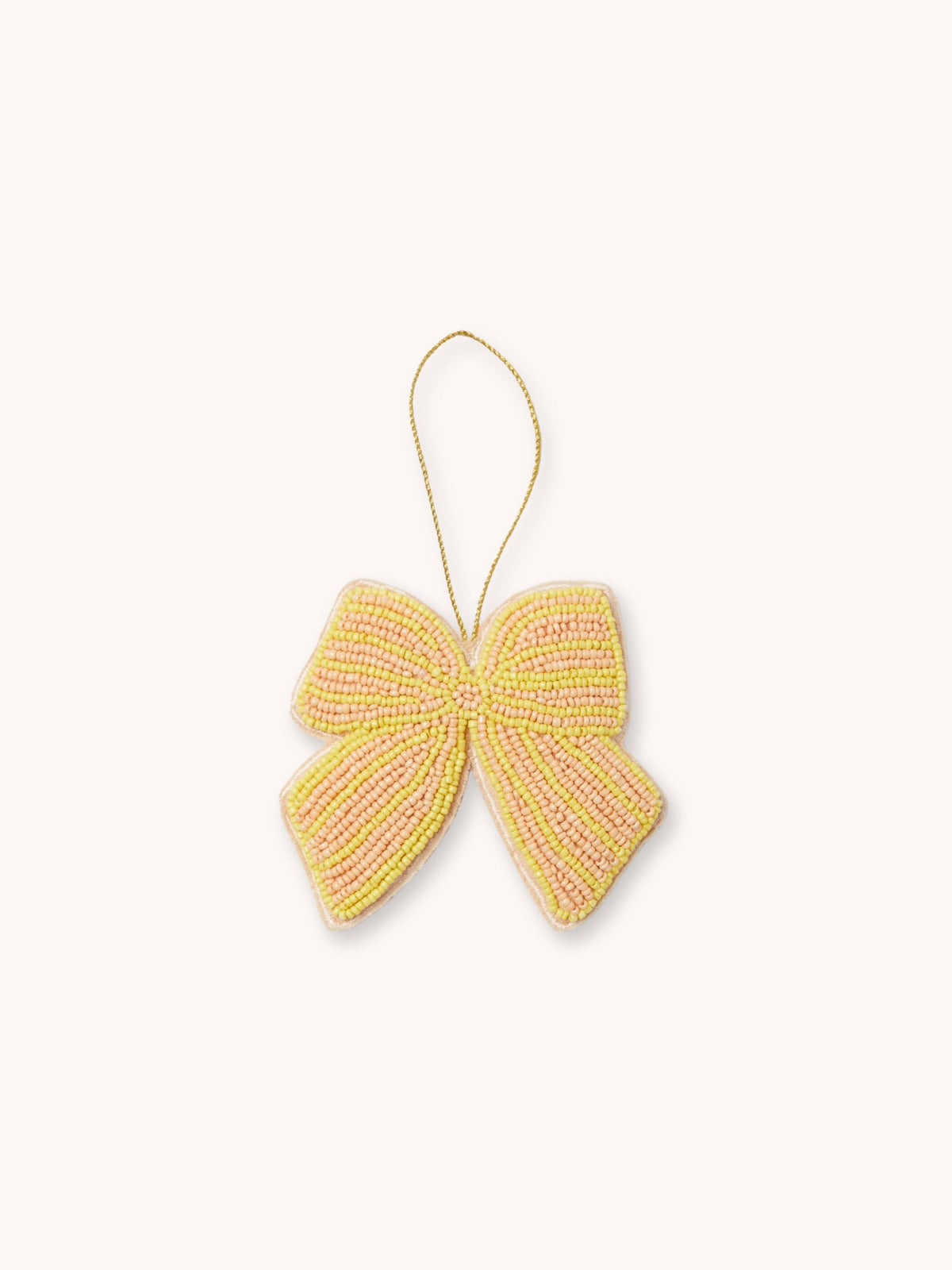 Bow Peach Beaded Christmas Decoration