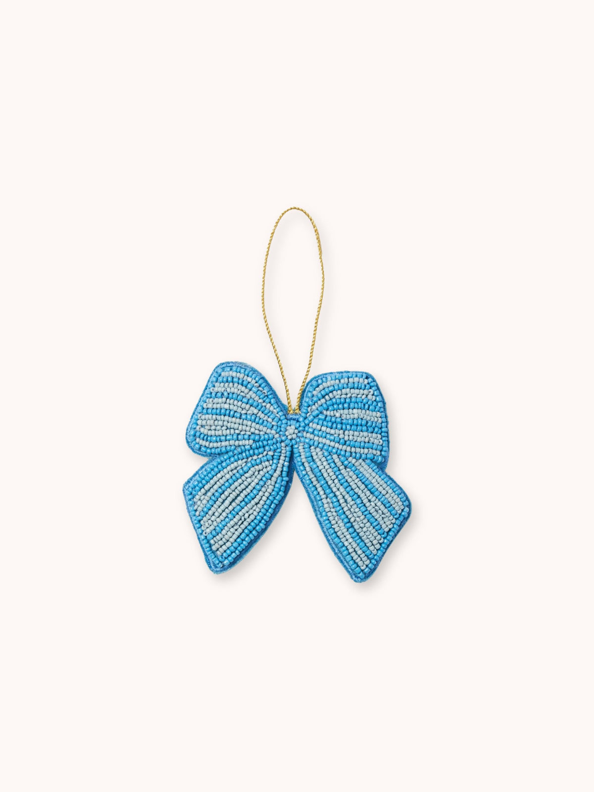 Bow Blue Beaded Christmas Decoration