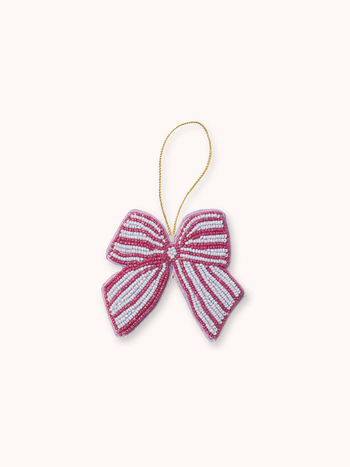 Bow Lilac Beaded Christmas Decoration
