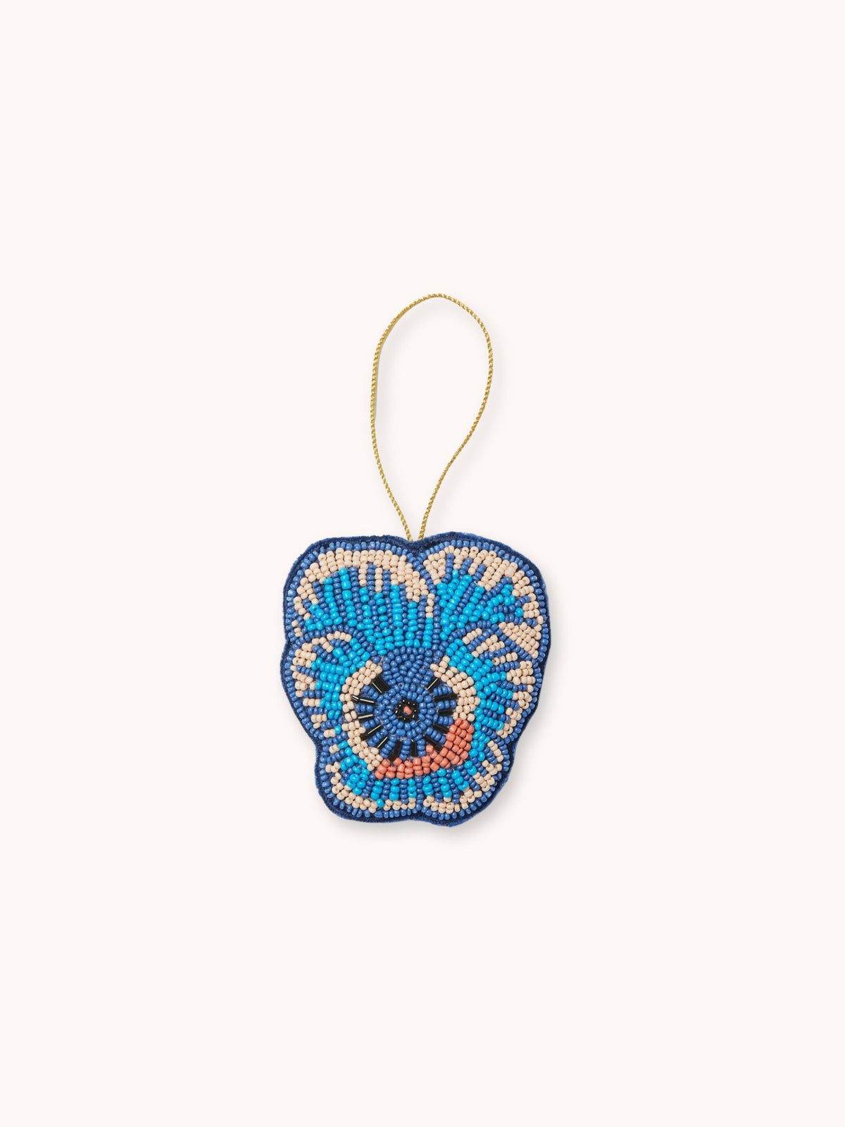 Pansy Blue Beaded Christmas Decoration