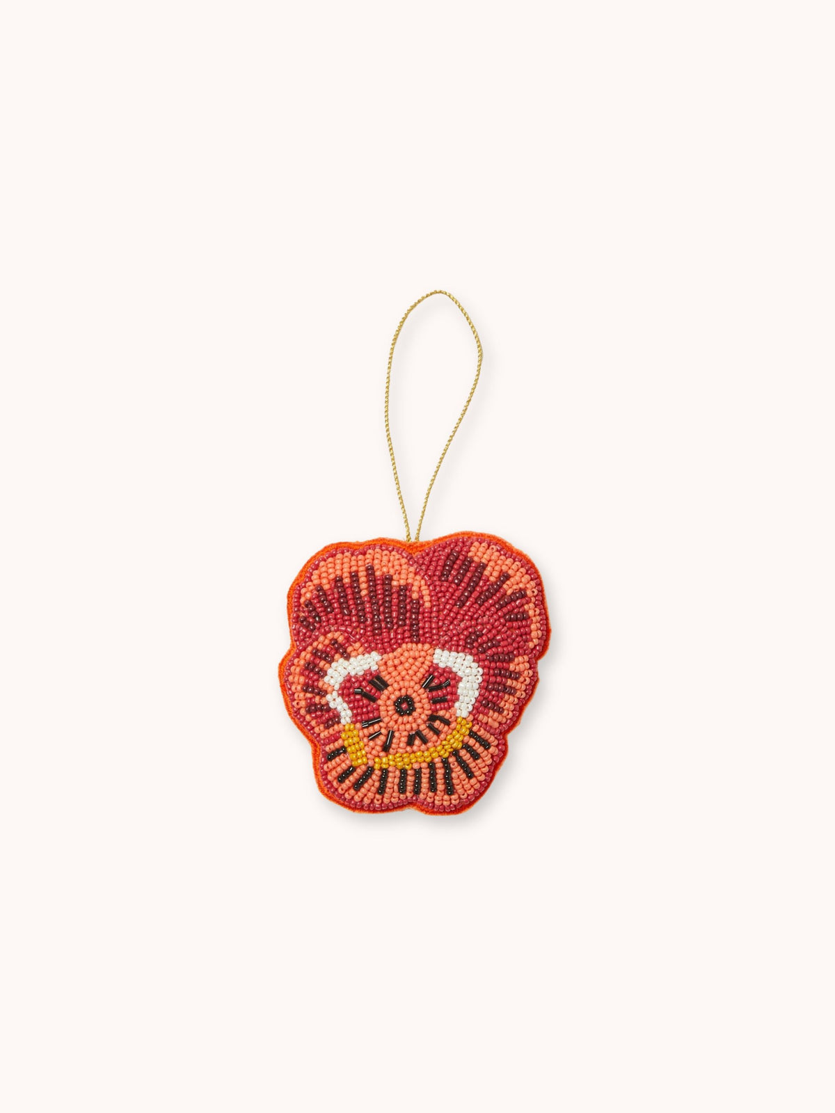 Pansy Orange Beaded Christmas Decoration
