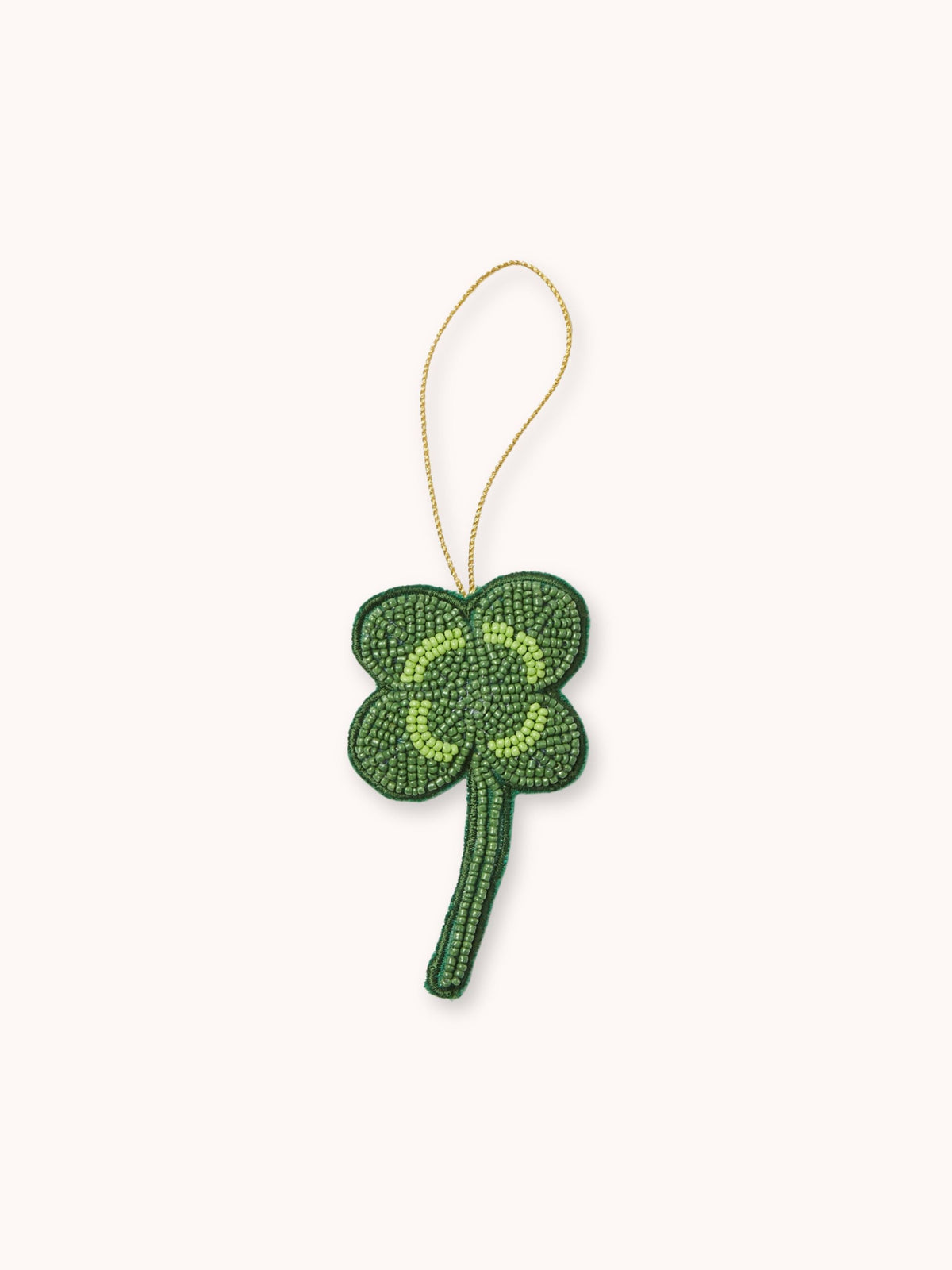 Clover Green Beaded Christmas Decoration