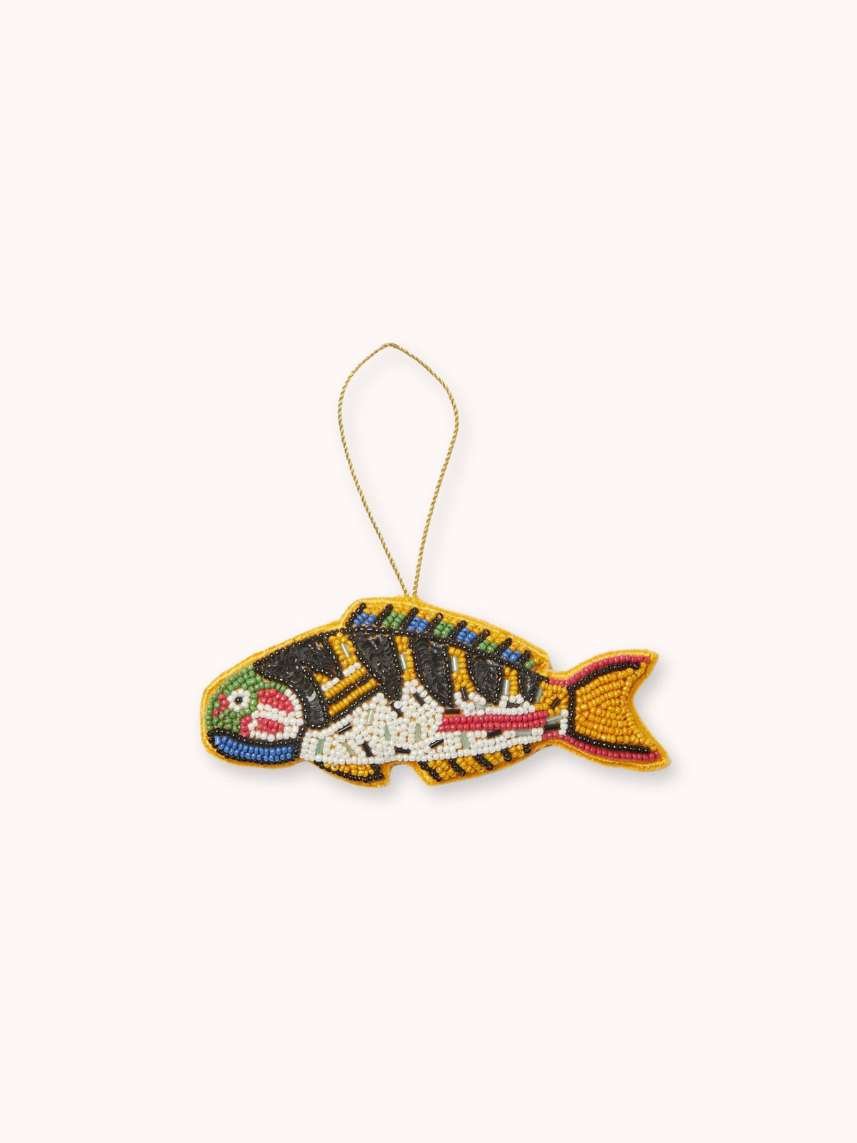 Sardine Yellow Beaded Christmas Decoration