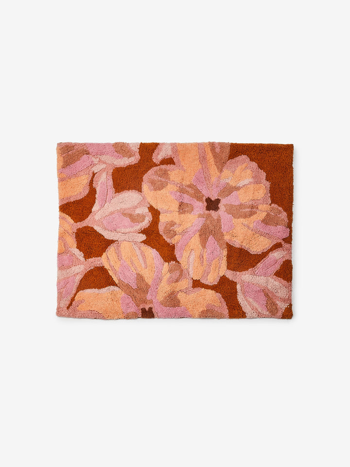Dutch Floral Pink Bath Mat