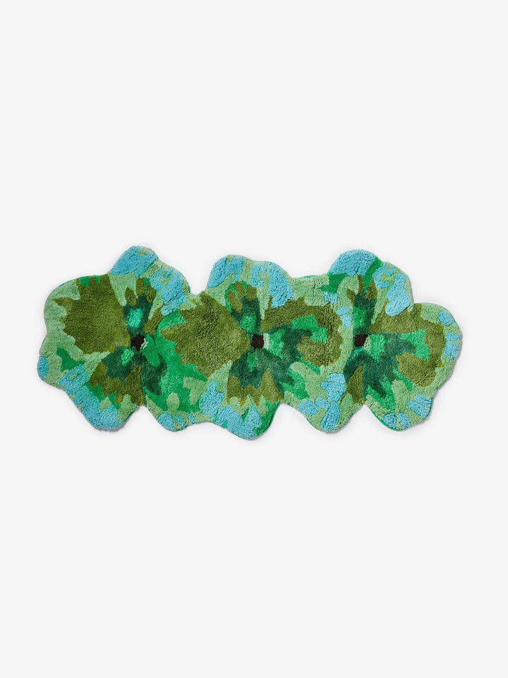 Pansy Green Long Bath Mat