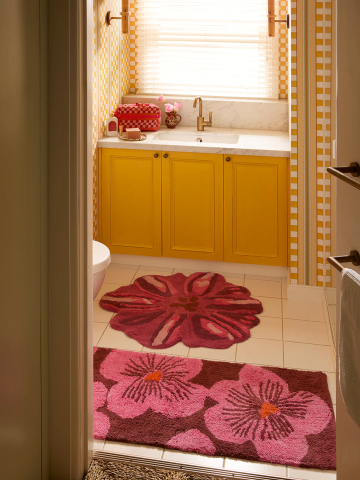 Jardin Pink Long Bath Mat