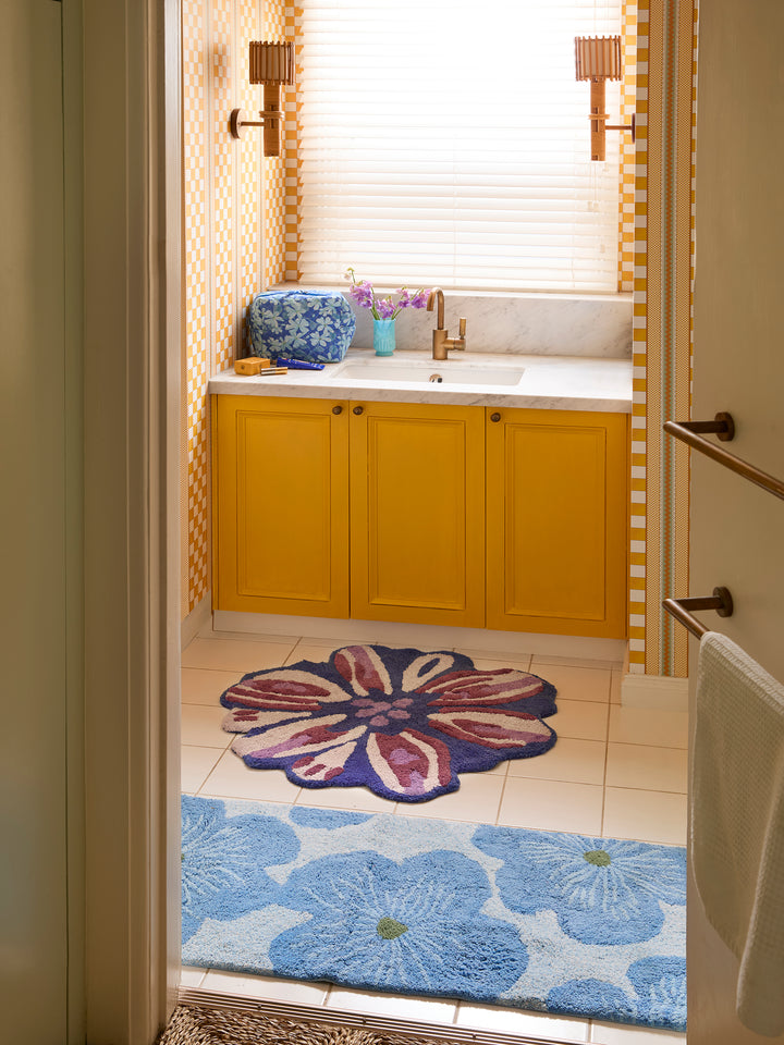 Jardin Blue Long Bath Mat