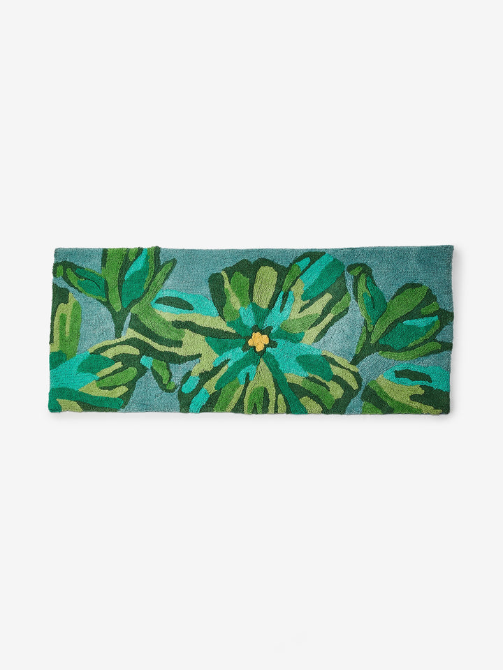 Dutch Floral Green Long Bath Mat