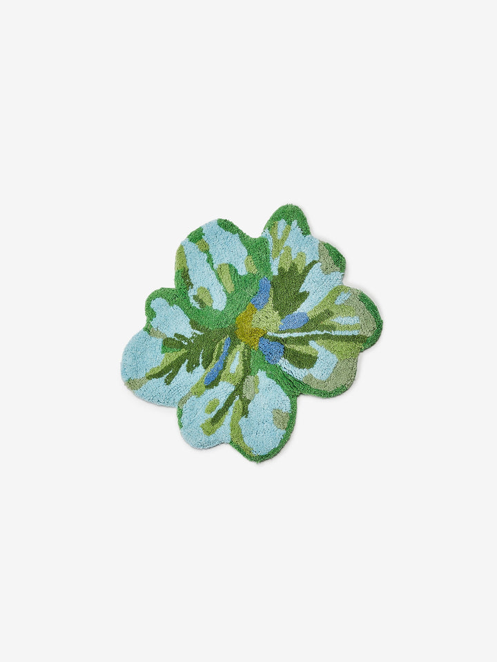 Mini Tulip Blue Green Bath Mat