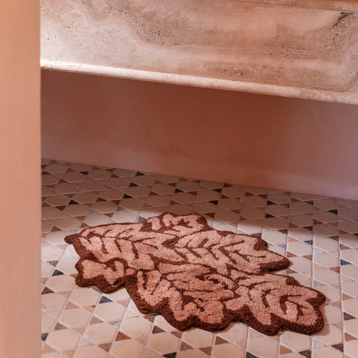 Leaf Cocoa Bath Mat