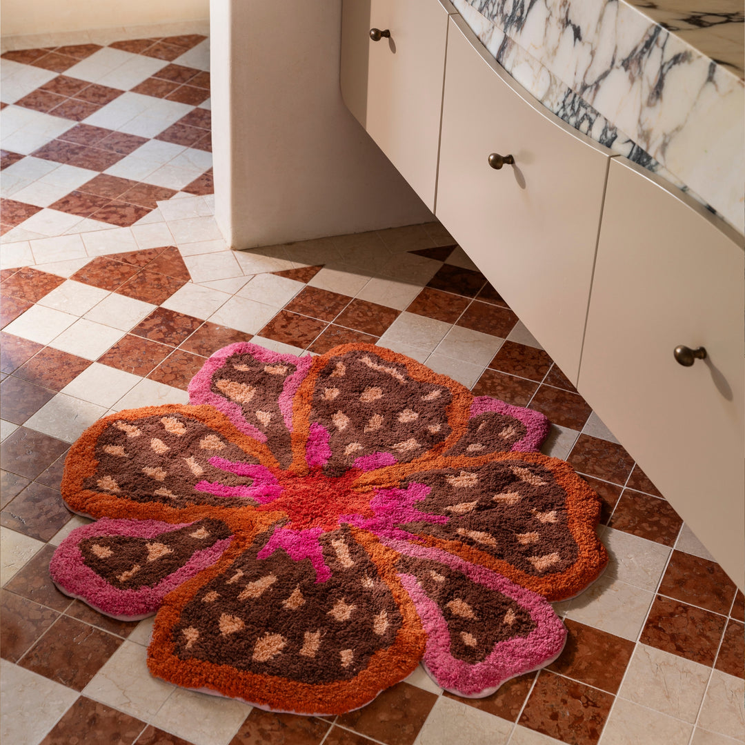 Flower Pink Bath Mat