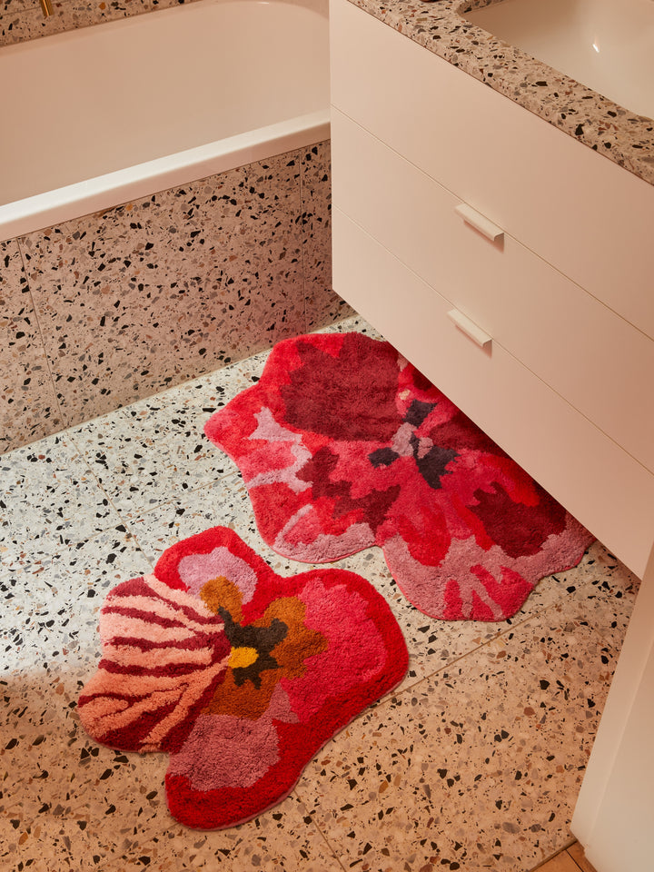 Pansy Pink Bath Mat