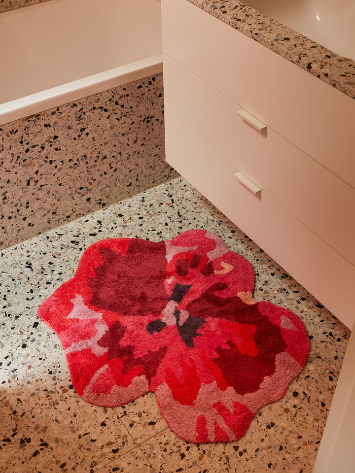 Pansy Pink Bath Mat