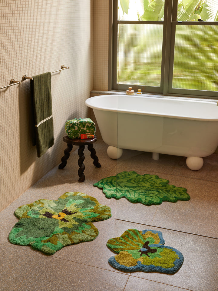 Pansy Green Bath Mat