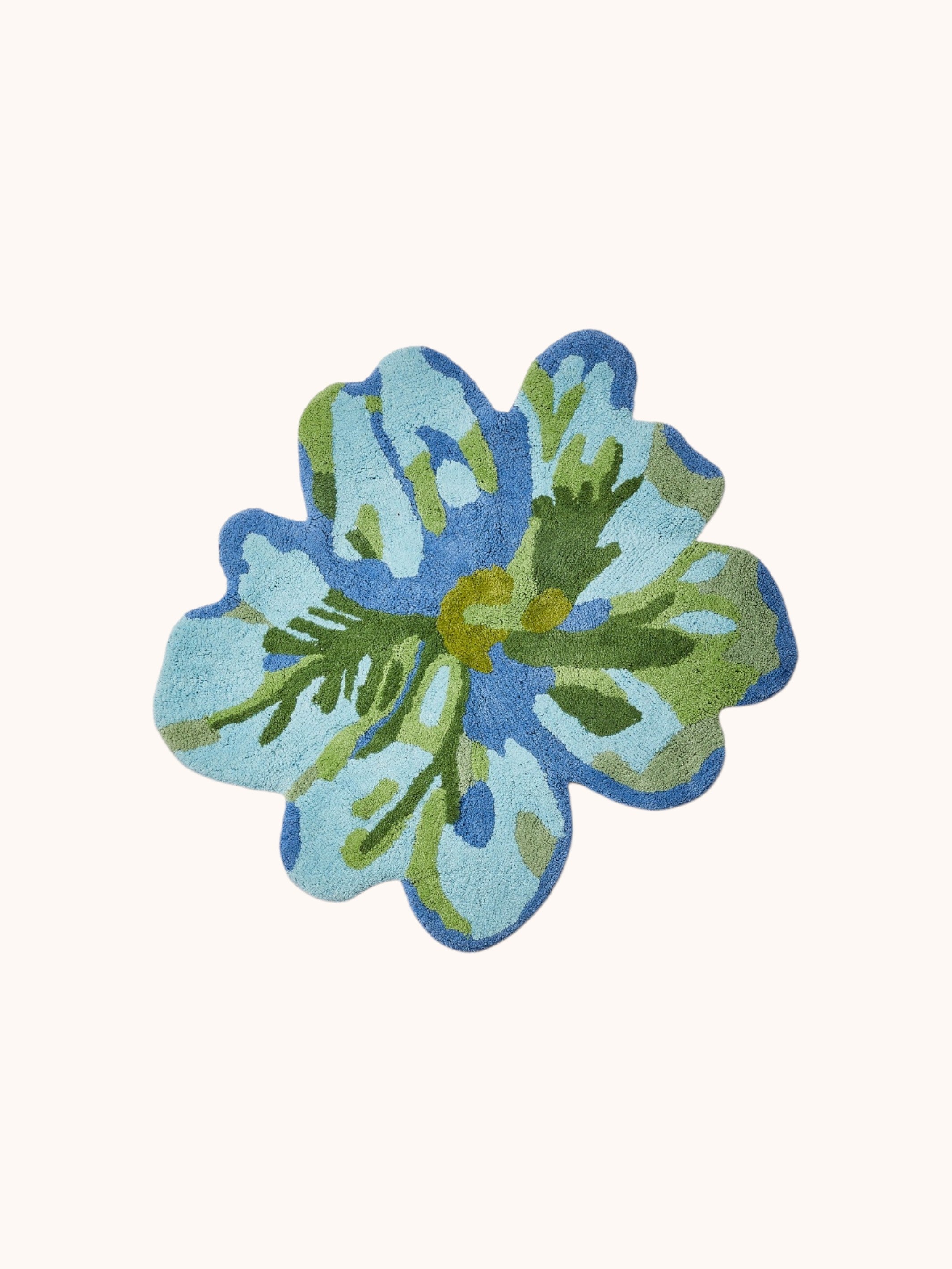 Blue Green Floral Bath Mat | Tulip Flower | Bonnie and Neil
