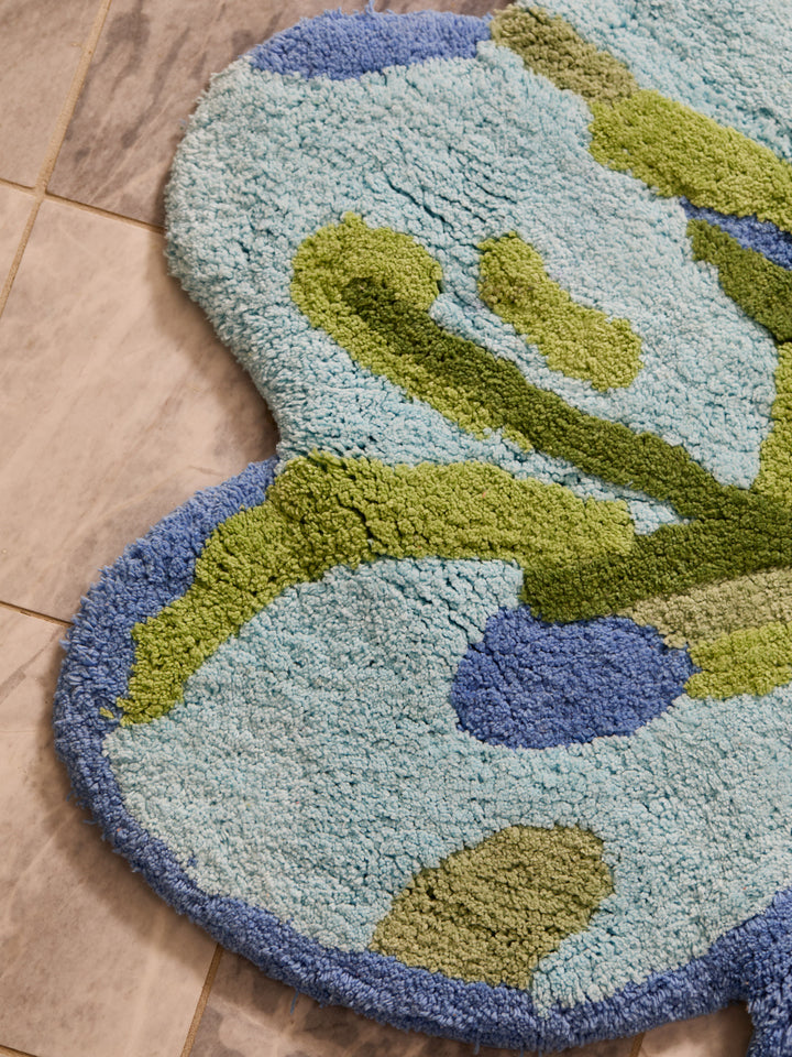 Tulip Blue Green Bath Mat