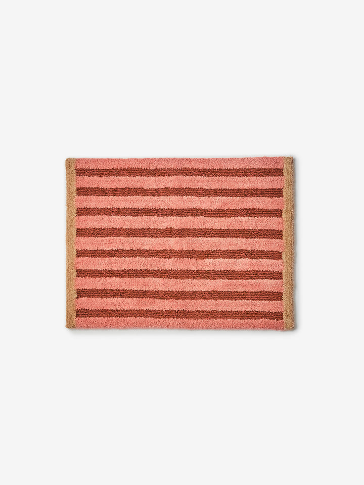 Stripe Terracotta Bath Mat