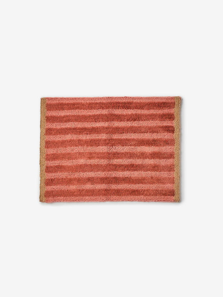 Stripe Terracotta Bath Mat