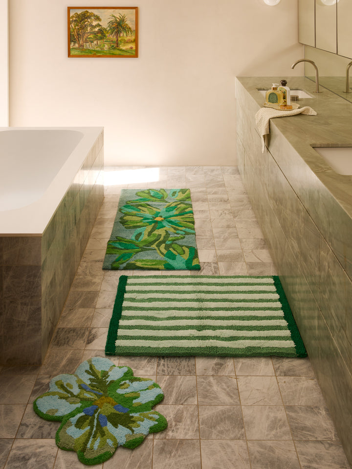 Stripe Green Bath Mat
