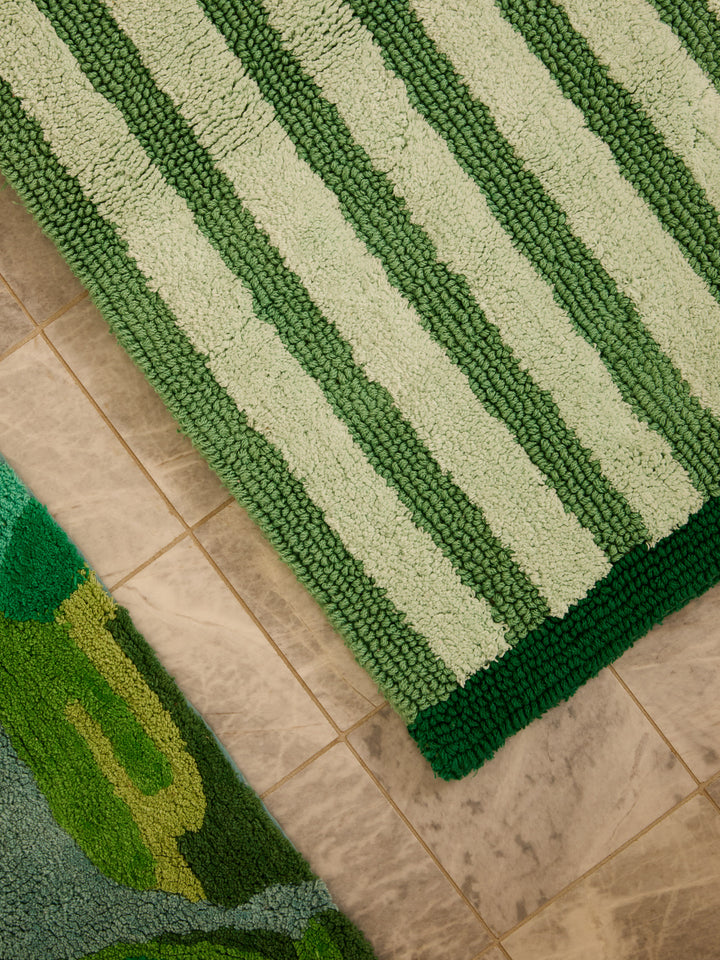 Stripe Green Bath Mat
