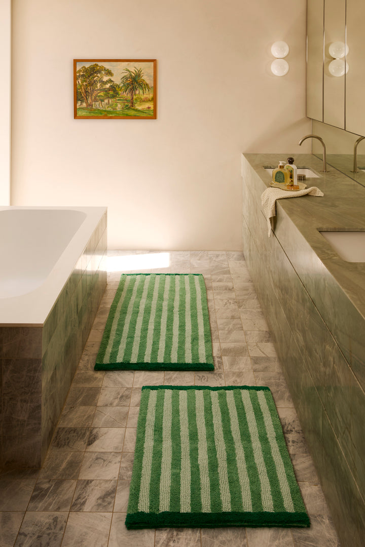 Stripe Green Bath Mat